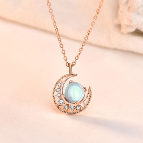 925 Silver Moonstone Love Necklace Pendant 925 Silver Moonstone Love Necklace Pendant