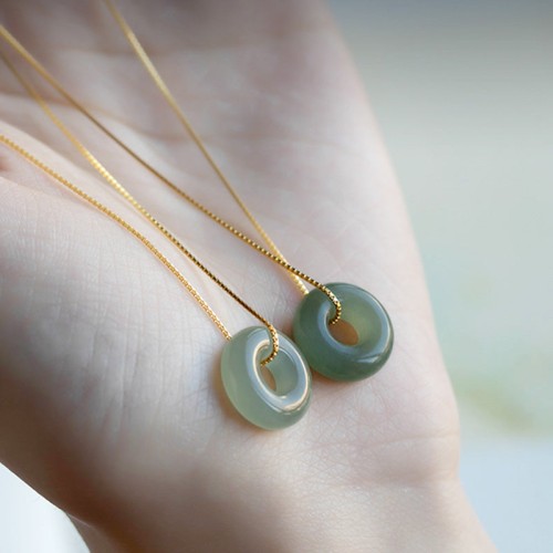 Round Jade Peace Buckle Luck Necklace Pendant Round Jade Peace Buckle Luck Necklace Pendant
