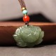 Hetian Cyan Jade Lotus Flower Success Necklace Pendant Hetian Cyan Jade Lotus Flower Success Necklace Pendant
