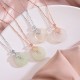 925 Silver Hetian White Jade Chalcedony Coin Necklace 925 Silver Hetian White Jade Chalcedony Coin Necklace