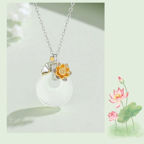 925 Silver Chalcedony Twelve Months Flower Harmony Pendant 925 Silver Chalcedony Twelve Months Flower Harmony Pendant