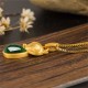 Green Chalcedony Fox Courage Necklace Pendant Green Chalcedony Fox Courage Necklace Pendant