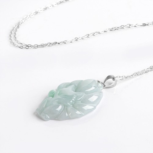 Nine Tailed Fox Jade Prosperity Necklace Pendant