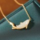 925 Silver White Jade Dolphin Luck Necklace