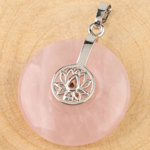 Amethyst Pink Crystal Lotus Healing Necklace Amethyst Pink Crystal Lotus Healing Necklace