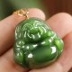 925 Silver Laughing Buddha Hetian Jade 18K Gold Necklace 925 Silver Laughing Buddha Hetian Jade 18K Gold Necklace