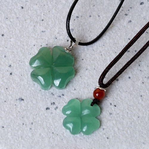 925 Sterling Silver Green Aventurine Four Leaf Clover Necklace 925 Sterling Silver Green Aventurine Four Leaf Clover Necklace