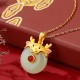 925 Sterling Silver Dragon Year Jade Protection Necklace Pendant 925 Sterling Silver Dragon Year Jade Protection Necklace Pendant