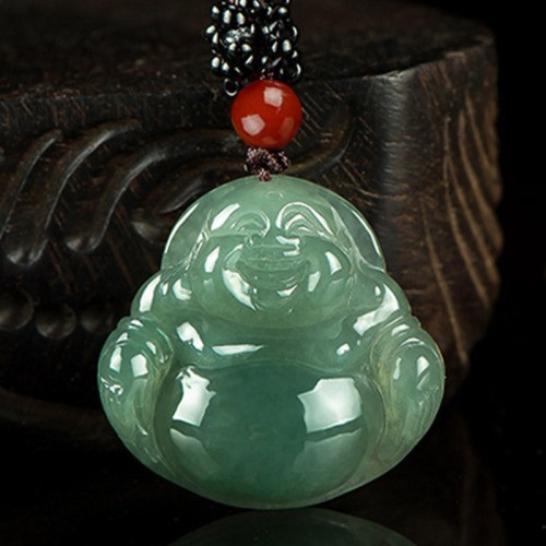 Laughing Buddha Jade Abundance Pendant