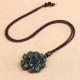 Hetian Cyan Jade Nine-Tailed Fox Luck Necklace