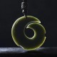 Hetian Cyan Jade Peace Buckle Necklace Pendant