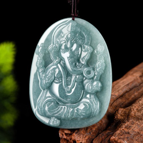 Jade Ganesh Protection Amulet Pendant