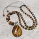 Natural Tiger Eye Strength Beaded Pendant Necklace Natural Tiger Eye Strength Beaded Pendant Necklace
