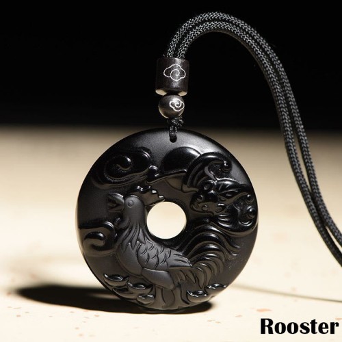 Black Obsidian Peace Buckle Strength Necklace Pendant Black Obsidian Peace Buckle Strength Necklace Pendant