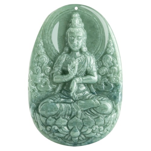 Natural Jade Avalokitesvara Wealth Necklace
