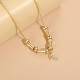 Golden Bamboo Pattern Titanium Steel Wealth Necklace