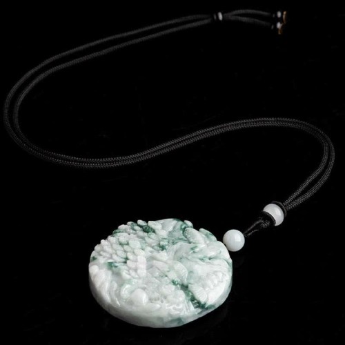 Mountain Landscape Jade Abundance Necklace