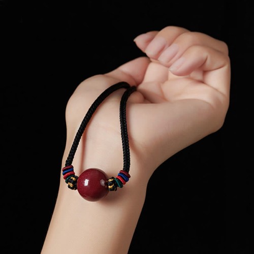 Cinnabar Bead Blessing Necklace Pendant Cinnabar Bead Blessing Necklace Pendant
