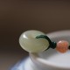 Round Jade Peace Lotus Abundance Necklace Pendant