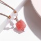 Silver Sheen Obsidian Red Agate Dancing Lion Necklace