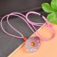 Pink Golden Silk Jade Lotus Flower Necklace Pink Golden Silk Jade Lotus Flower Necklace