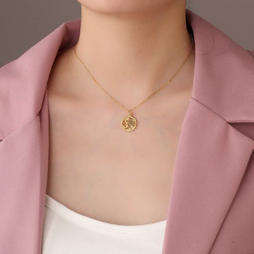 Sterling Silver Year of the Dragon Jade Luck Necklace Pendant