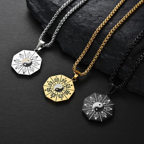 Bagua Yin Yang Titanium Steel Balance Necklace Bagua Yin Yang Titanium Steel Balance Necklace