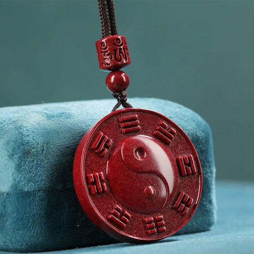 Cinnabar Yin Yang Bagua Blessing Necklace Cinnabar Yin Yang Bagua Blessing Necklace
