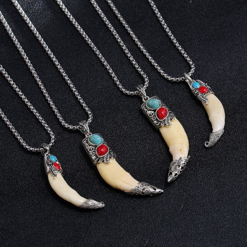 Titanium Steel Imitation Wolf Tooth Balance Necklace Titanium Steel Imitation Wolf Tooth Balance Necklace