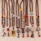 Wenge Wood Bodhi Seed Agate Elephant Protection Necklace Pendant