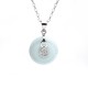 925 Silver Peace Buckle Jade Coin Necklace