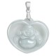 925 Silver Laughing Buddha White Jade Luck Necklace