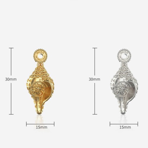 Sterling Silver Shankha Conch Shell Lucky Necklace Pendant Sterling Silver Shankha Conch Shell Lucky Necklace Pendant