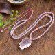 Pink Crystal Nine Tailed Fox Necklace