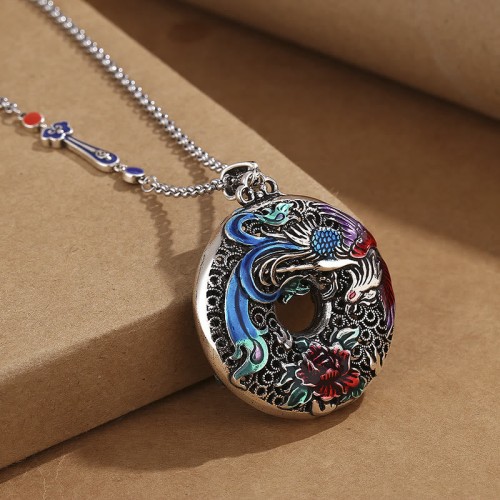 Phoenix Peony Luck Protection Necklace