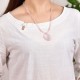 Pink Crystal Nine Tailed Fox Necklace