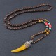 Wenge Wood Turquoise Horn Protection Necklace Wenge Wood Turquoise Horn Protection Necklace
