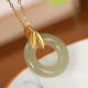 925 Silver Cyan Jade Bamboo Leaf Harmony Necklace 925 Silver Cyan Jade Bamboo Leaf Harmony Necklace