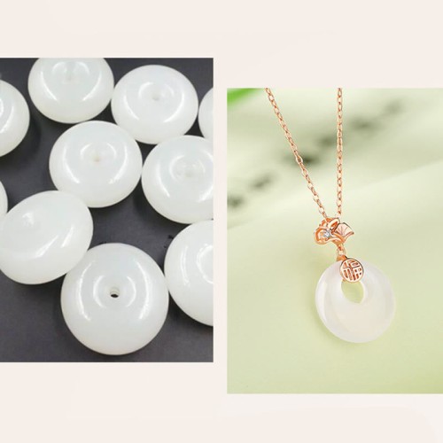 925 Silver Ginkgo Leaf Chalcedony Fu Character Necklace 925 Silver Ginkgo Leaf Chalcedony Fu Character Necklace