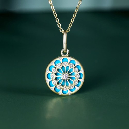 925 Sterling Silver Turquoise Zircon Protection Necklace 925 Sterling Silver Turquoise Zircon Protection Necklace