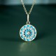 925 Sterling Silver Turquoise Zircon Protection Necklace 925 Sterling Silver Turquoise Zircon Protection Necklace