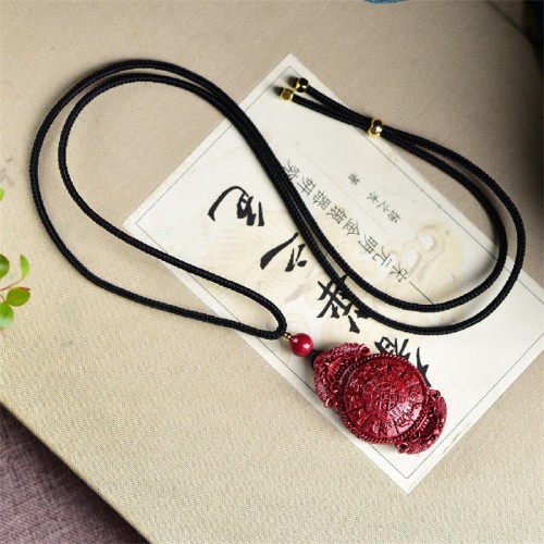 Laughing Buddha Yin Yang Cinnabar Blessing Necklace