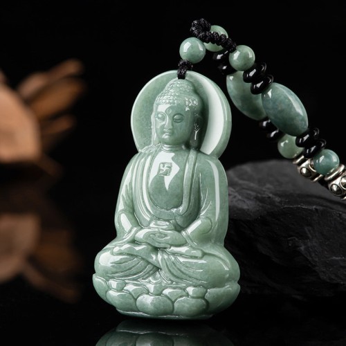 Amitabha Buddha Jade Amulet Necklace Pendant Amitabha Buddha Jade Amulet Necklace Pendant