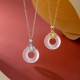 Sterling Silver Chalcedony Coin Peace Necklace Pendant Sterling Silver Chalcedony Coin Peace Necklace Pendant