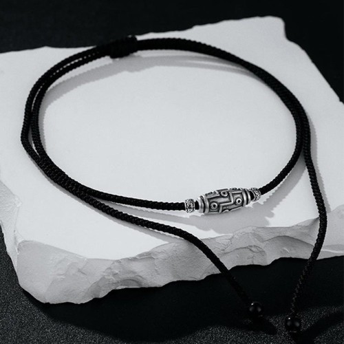 999 Silver Nine-Eye Dzi Bead Protection Necklace 999 Silver Nine-Eye Dzi Bead Protection Necklace