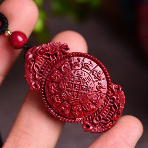 Laughing Buddha Yin Yang Cinnabar Blessing Necklace