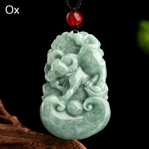 Natural Green Jade Chinese Zodiac Luck Necklace Natural Green Jade Chinese Zodiac Luck Necklace