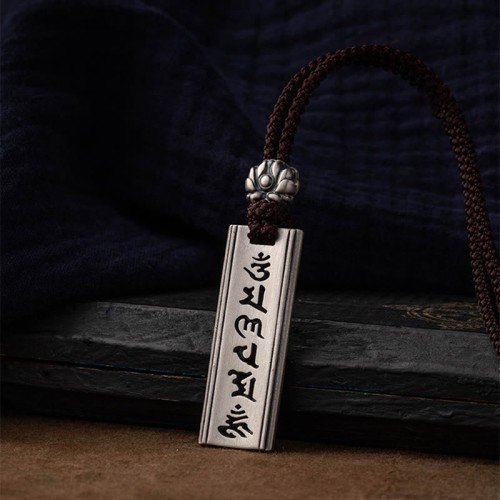 999 Silver Om Mani Padme Hum Engraved Lotus Pendant 999 Silver Om Mani Padme Hum Engraved Lotus Pendant