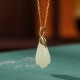 925 Silver Plated Gold Hetian Jade Magnolia Abundance Pendant