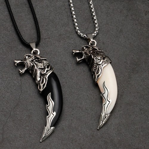 Wolf Tooth Titanium Steel Balance Necklace Wolf Tooth Titanium Steel Balance Necklace